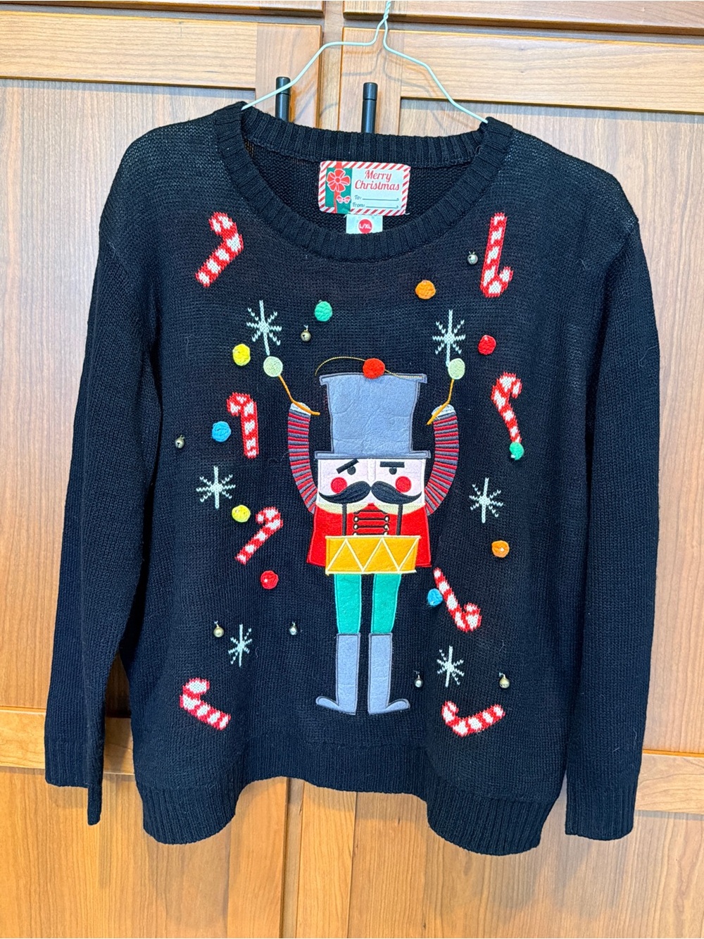 Merry Christmas Nutcracker Crewneck Sweater - Black